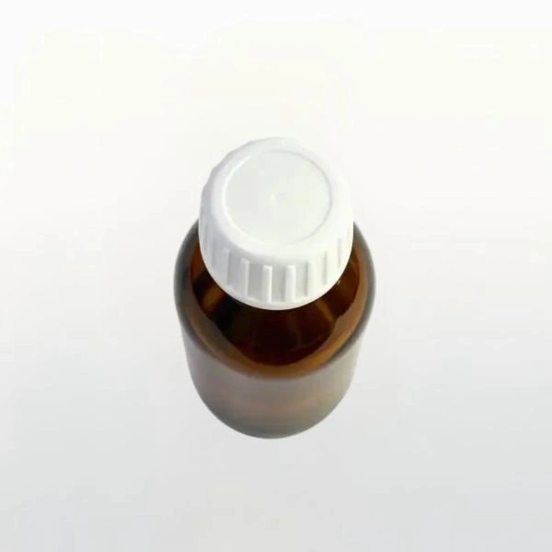 100ml Amber Glass Pharmacy Bottle with White Screw Cap