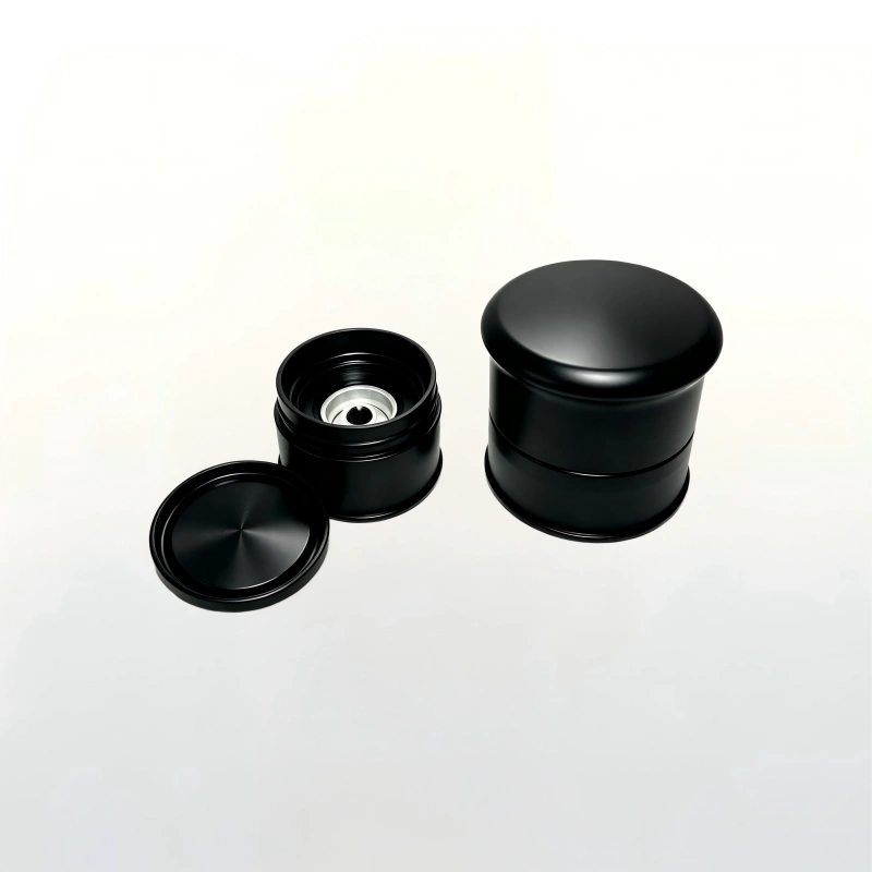 Moisture-proof black ceramic grinder top for 350ml glass spice jar