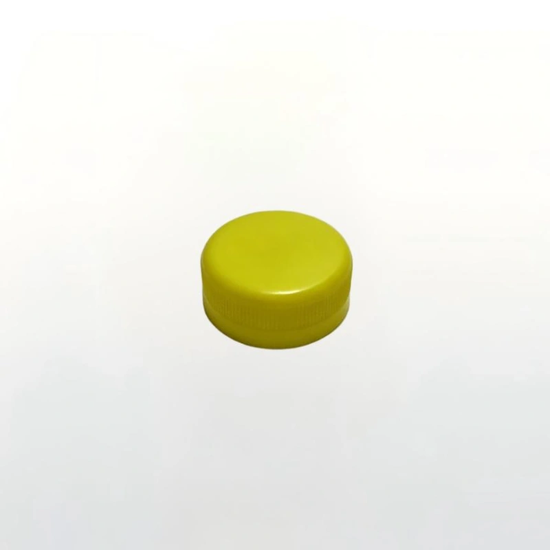 300ml Clear Conical Glass Bottle with Yellow Plastic Screw Cap