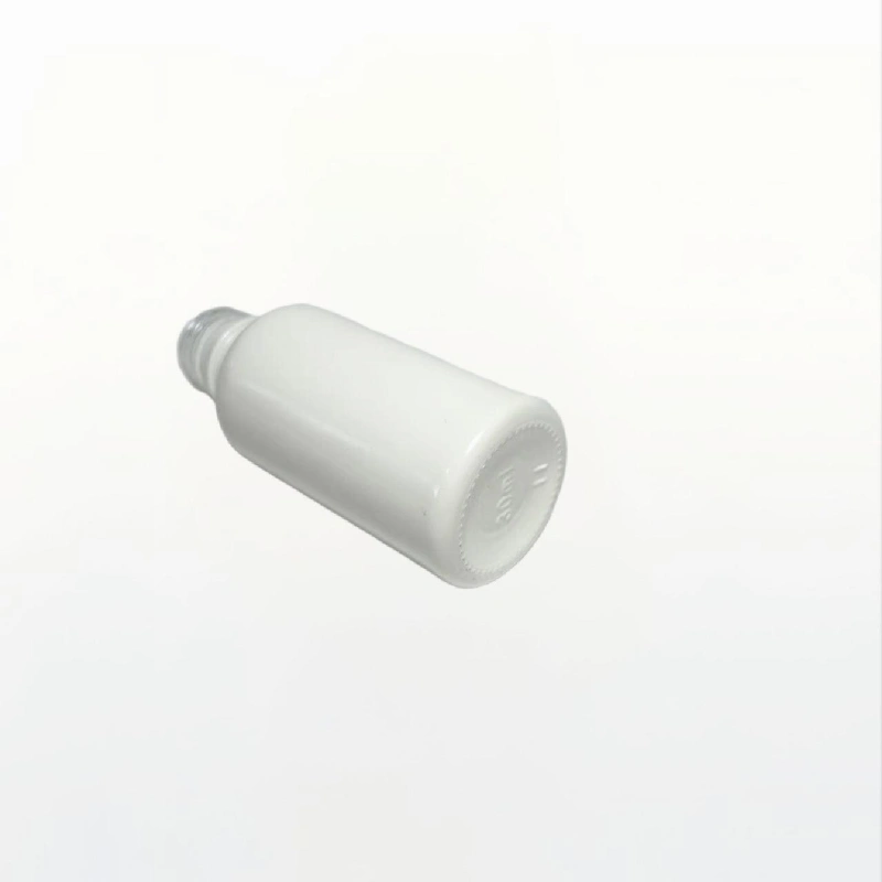 30ml Matte White Spray Painted Glass Dropper Bottle with Silver Electroplated Cap