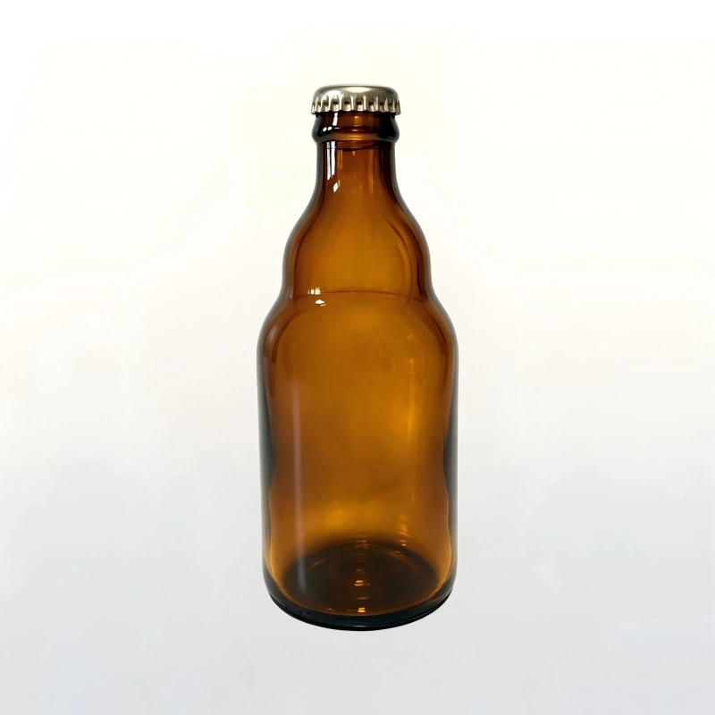 330 ml braune Glasflasche im Stubby-Steinie-Stil mit Kronkorken für Craft-Brauereien