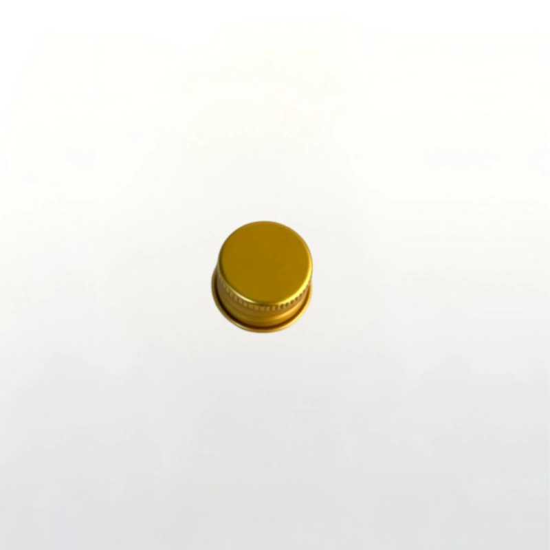 Gold aluminum screw cap with seal for liquor glass bottle