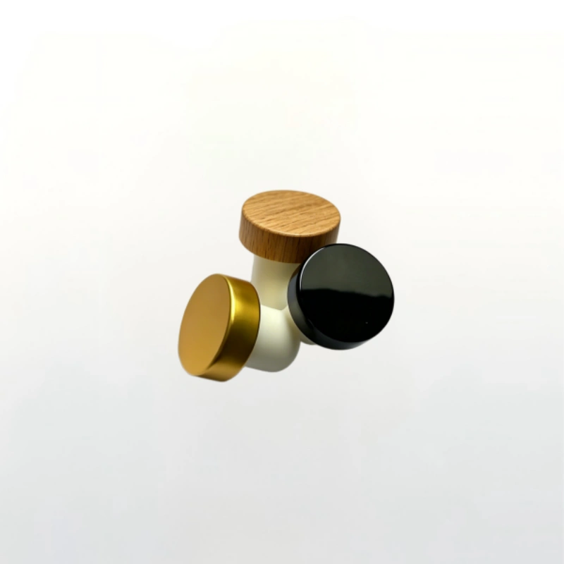 Synthetic cork T-top closure stopper inserted in luxury glass spirit bottle