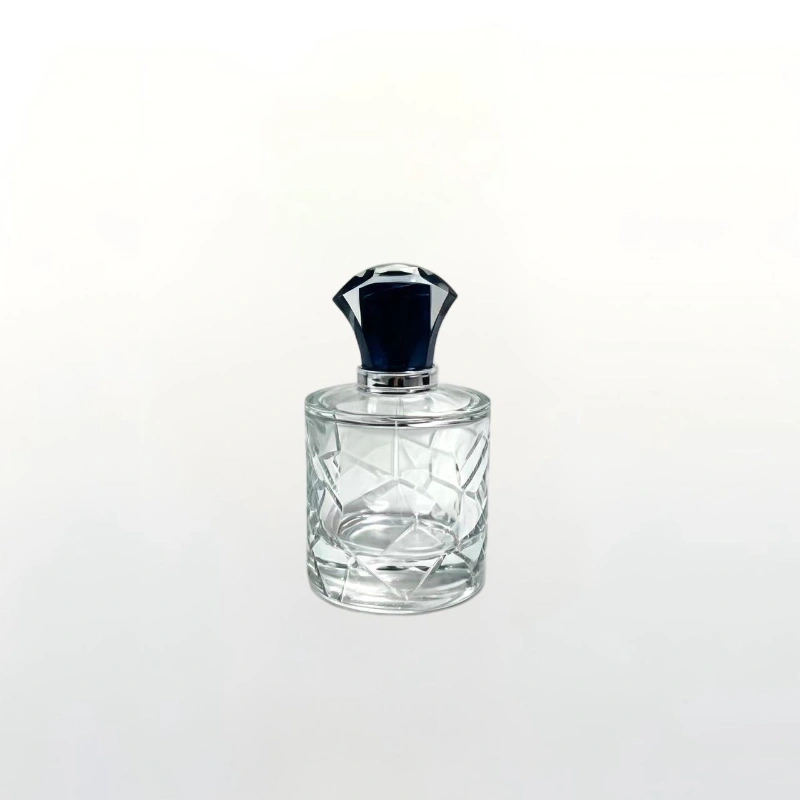 100ml Clear Cracked Pattern Crystal Perfume Bottle With White Spherical Cap
