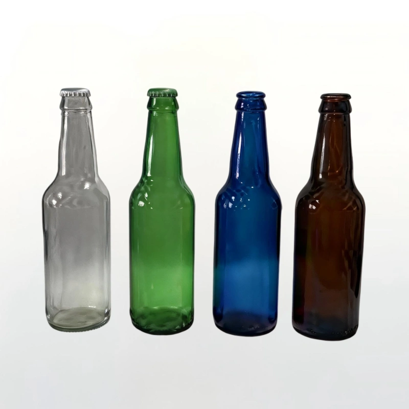 330ml Green Long Neck Beer Bottle with Crown Cap