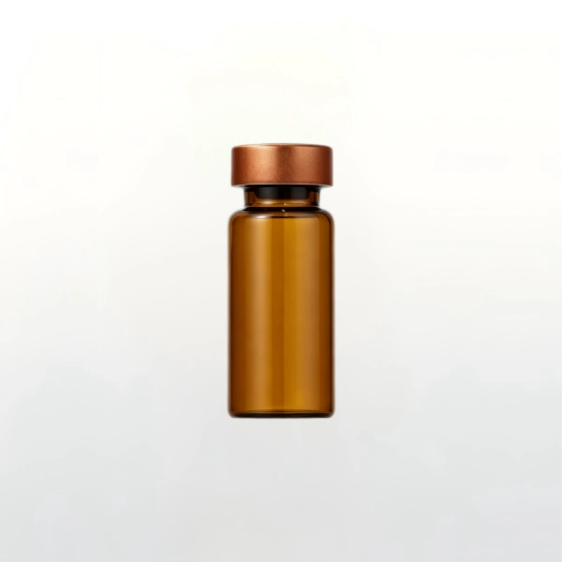 5ml Transparent Crimp Seal Glass Vial, Multiple Aluminum Cap Colors Available